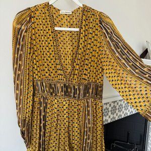 Ulla Johnson Colette SOLD OUT Gold Yellow boho Silk Dress, size 4 ($695 retail)